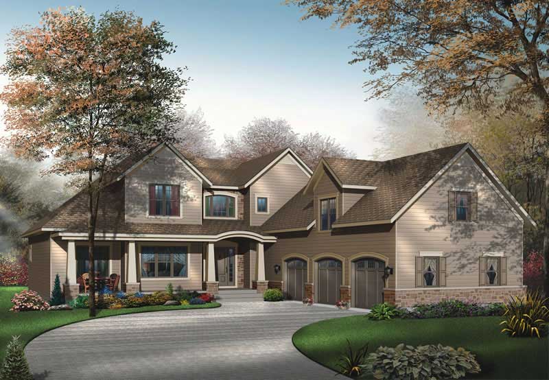 Front elevation of Contemporary home (ThePlanCollection: House Plan #126-1608)