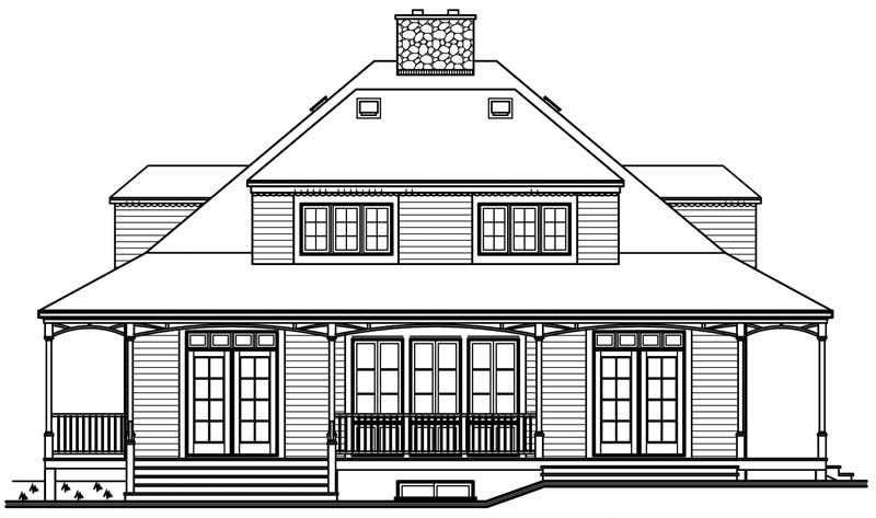 Home Plan Rear Elevation of this 3-Bedroom,2299 Sq Ft Plan -126-1613