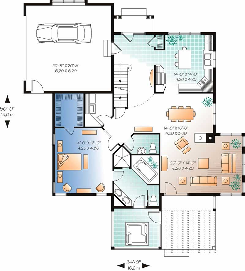Floor Plan First Story of Country Plan #126-1619
