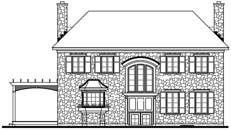 Home Plan Rear Elevation of this 3-Bedroom,2663 Sq Ft Plan -126-1629