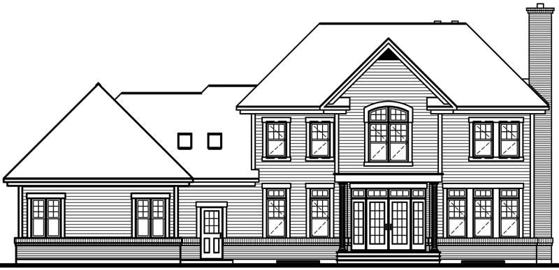 Home Plan Rear Elevation of this 4-Bedroom,4075 Sq Ft Plan -126-1635