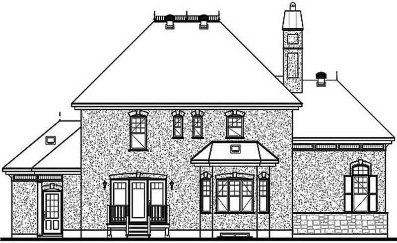 Home Plan Rear Elevation of this 3-Bedroom,2338 Sq Ft Plan -126-1637