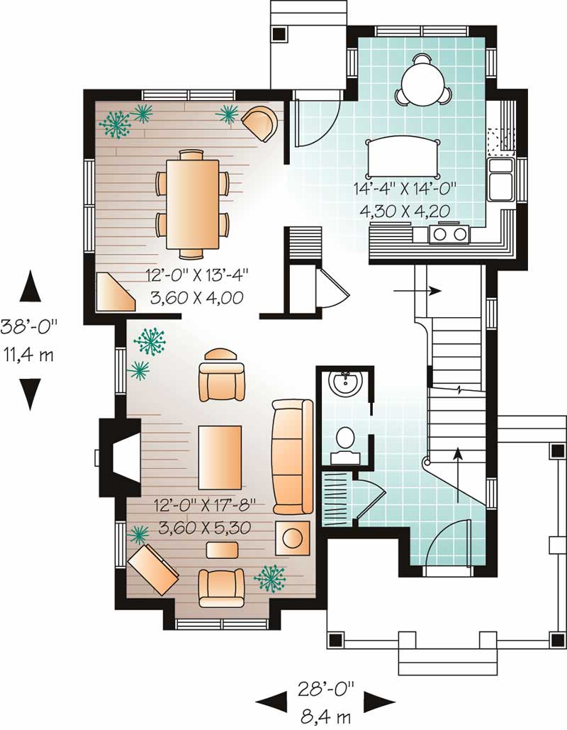 Floor Plan First Story of Country Plan #126-1641