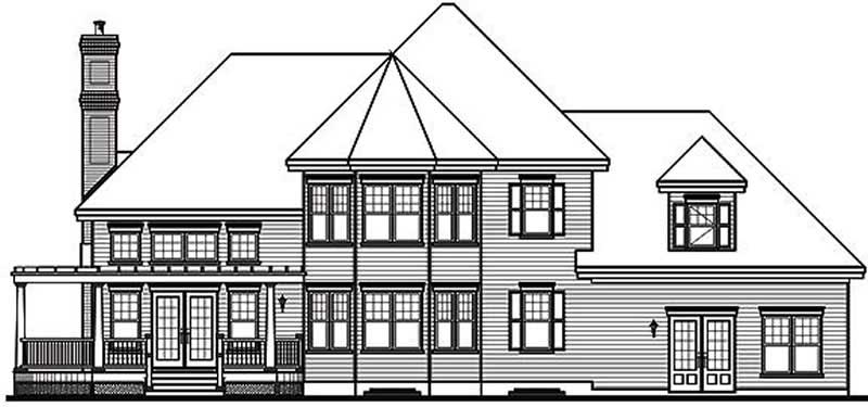 Home Plan Rear Elevation of this 3-Bedroom,2659 Sq Ft Plan -126-1644