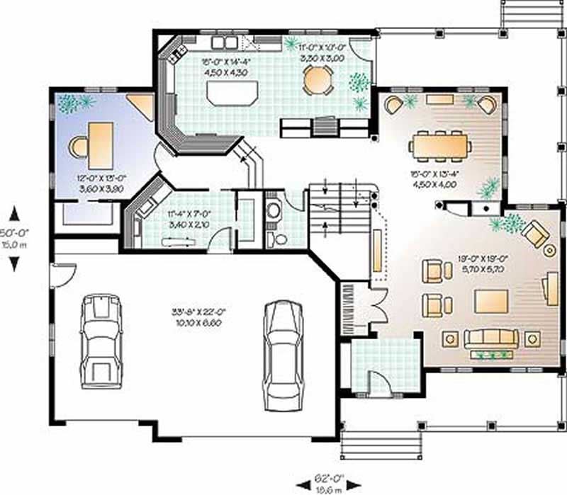 Floor Plan First Story of Country Plan #126-1659