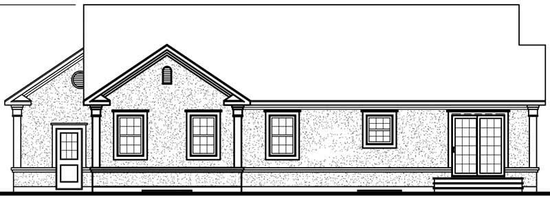 Home Plan Rear Elevation of this 3-Bedroom,1494 Sq Ft Plan -126-1680