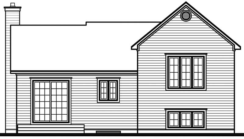 Home Plan Rear Elevation of this 3-Bedroom,1595 Sq Ft Plan -126-1691