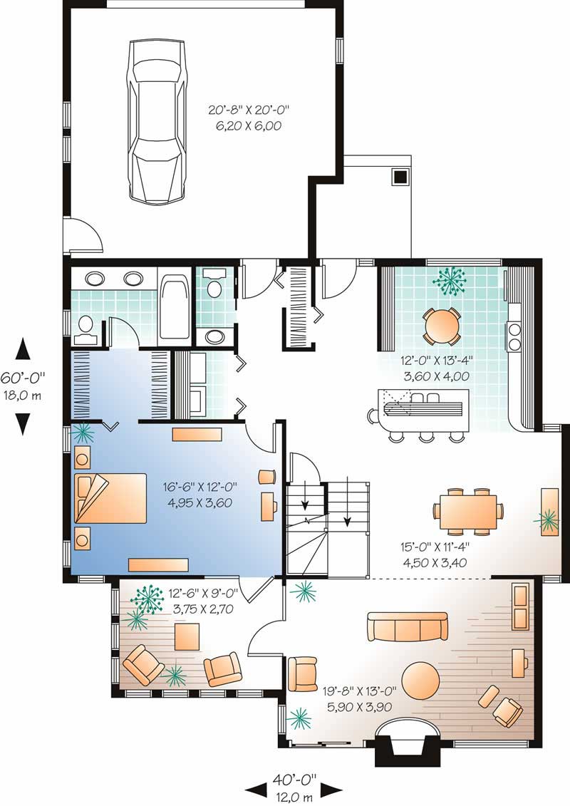 Floor Plan First Story of Contemporary Plan #126-1694