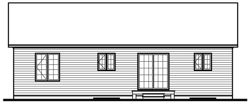 Home Plan Rear Elevation of this 3-Bedroom,1184 Sq Ft Plan -126-1705
