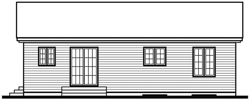 Home Plan Rear Elevation of this 2-Bedroom,1064 Sq Ft Plan -126-1706
