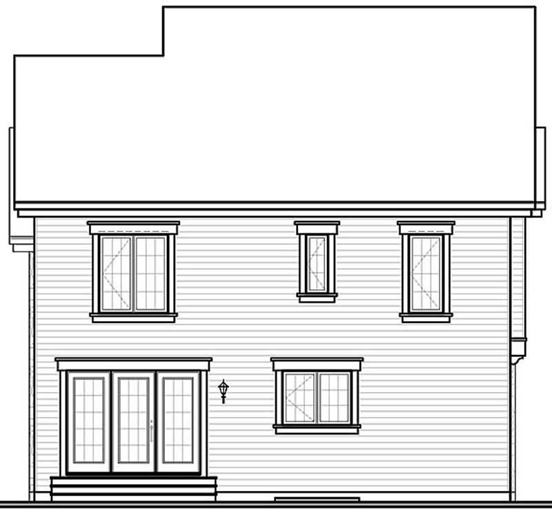 Home Plan Rear Elevation of this 3-Bedroom,1767 Sq Ft Plan -126-1717