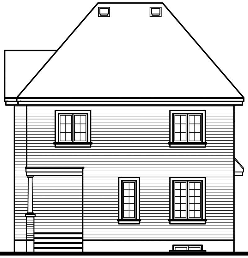 Home Plan Rear Elevation of this 3-Bedroom,1751 Sq Ft Plan -126-1744