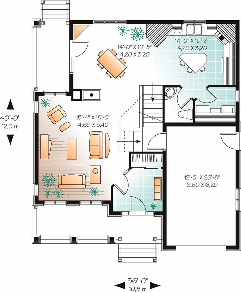Floor Plan First Story of Contemporary Plan #126-1766