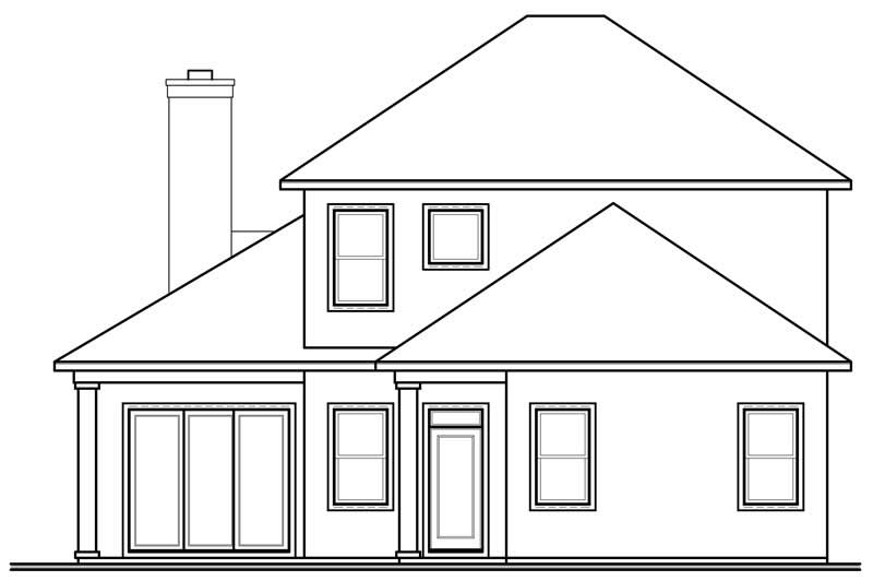 Home Plan Rear Elevation of this 4-Bedroom,2550 Sq Ft Plan -126-1775
