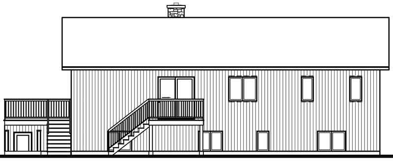 Home Plan Rear Elevation of this 4-Bedroom,3104 Sq Ft Plan -126-1784