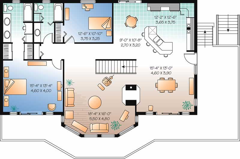 Floor Plan Second Story of Contemporary Plan #126-1784
