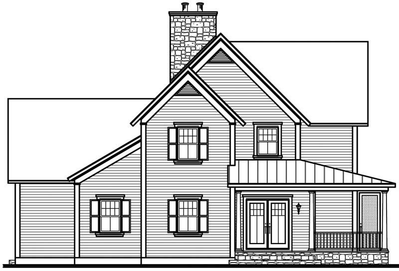 Home Plan Rear Elevation of this 4-Bedroom,2841 Sq Ft Plan -126-1785