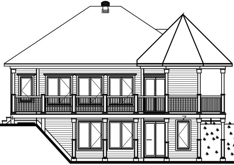 Home Plan Rear Elevation of this 3-Bedroom,1992 Sq Ft Plan -126-1786