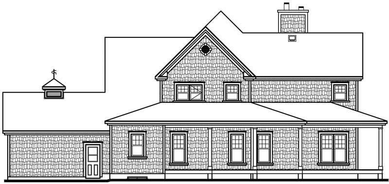 Home Plan Rear Elevation of this 4-Bedroom,2992 Sq Ft Plan -126-1787