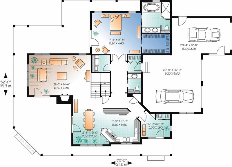 Floor Plan First Story of Farmhouse Plan #126-1787
