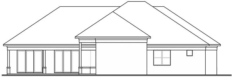 Home Plan Rear Elevation of this 4-Bedroom,2842 Sq Ft Plan -126-1802