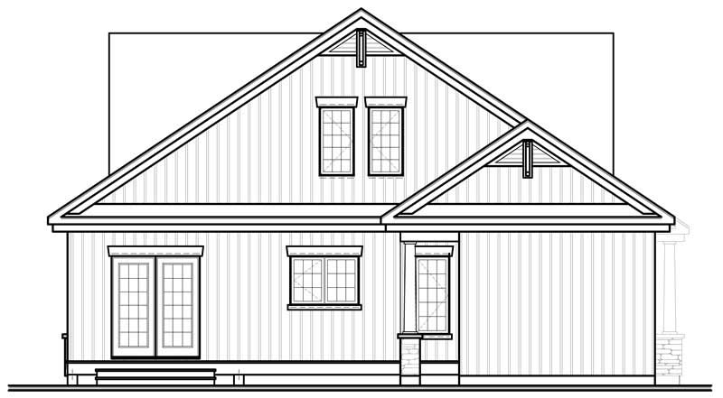 Home Plan Rear Elevation of this 4-Bedroom,2141 Sq Ft Plan -126-1803