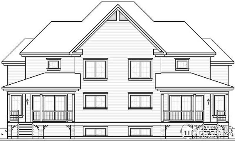 Home Plan Rear Elevation of this 3-Bedroom,3192 Sq Ft Plan -126-1809
