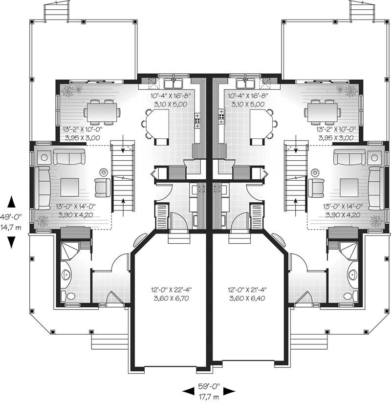 Floor Plan First Story of Craftsman Plan #126-1809
