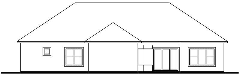 Home Plan Rear Elevation of this 1-Bedroom,2901 Sq Ft Plan -126-1811