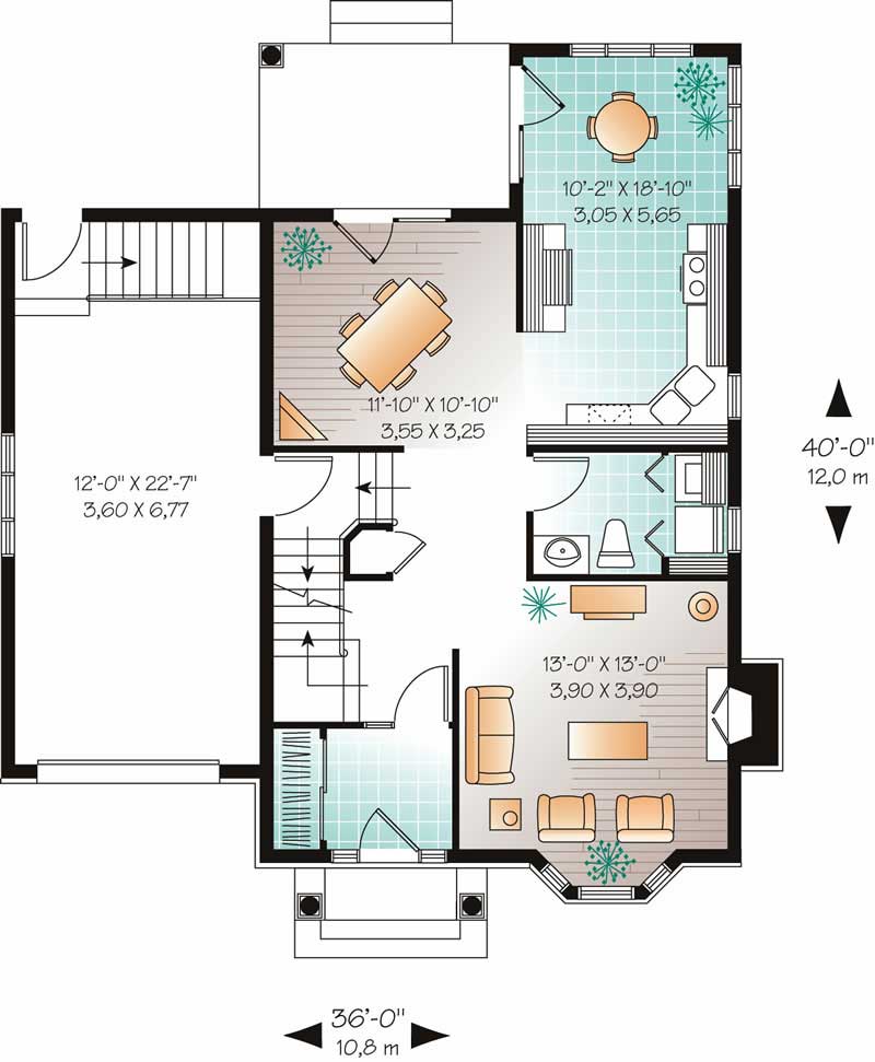 Floor Plan First Story of Contemporary Plan #126-1817