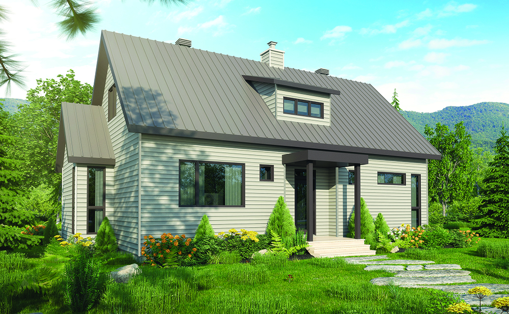 Front elevation of Transitional home (ThePlanCollection: House Plan #126-1832)