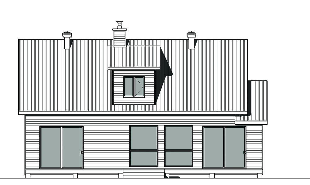 Home Plan Rear Elevation of this 3-Bedroom,1587 Sq Ft Plan -126-1833