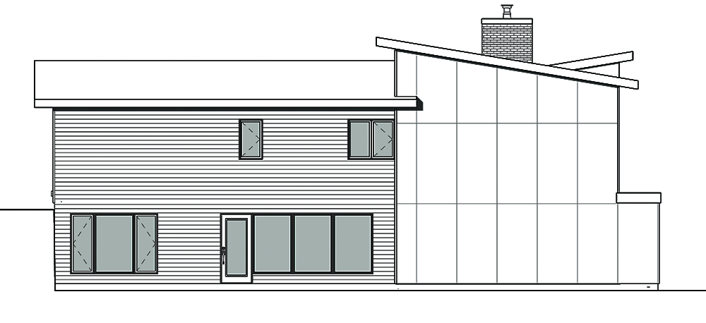 Home Plan Rear Elevation of this 3-Bedroom,2808 Sq Ft Plan -126-1834