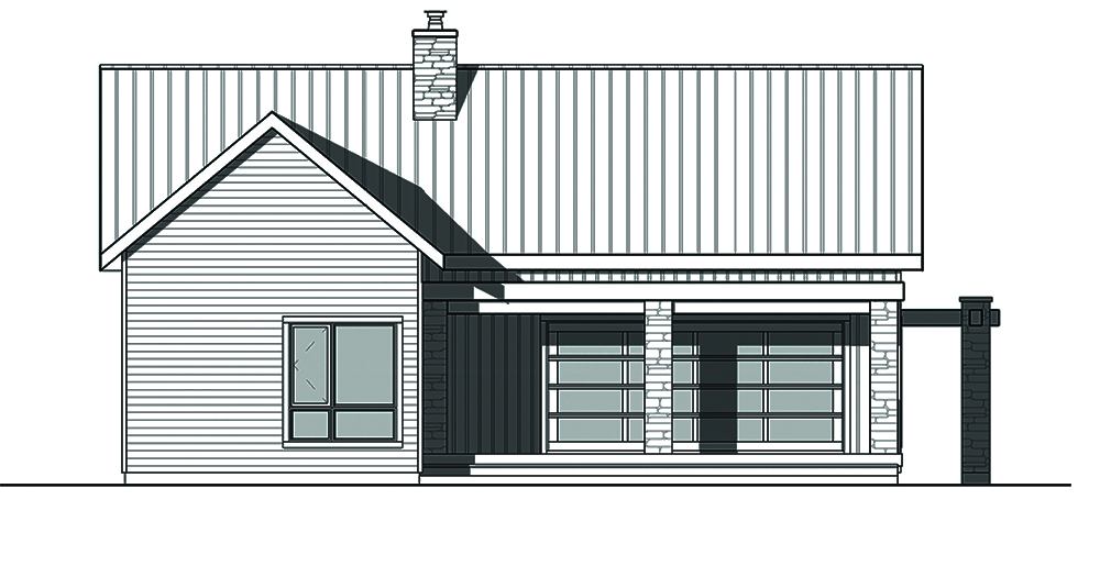 Home Plan Rear Elevation of this 2-Bedroom,1212 Sq Ft Plan -126-1836