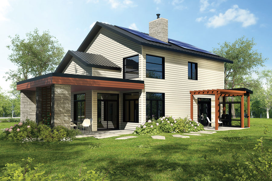 Rear View of this 3-Bedroom, 1944 Sq Ft Plan - 126-1838
