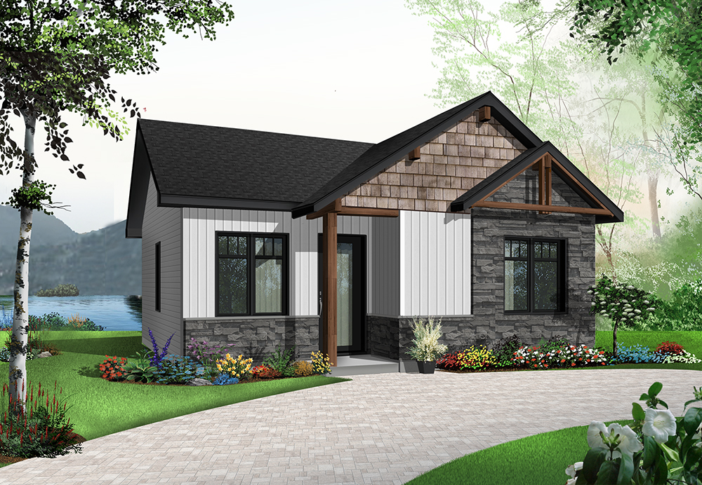 Front elevation of Lake home (ThePlanCollection: House Plan #126-1839)