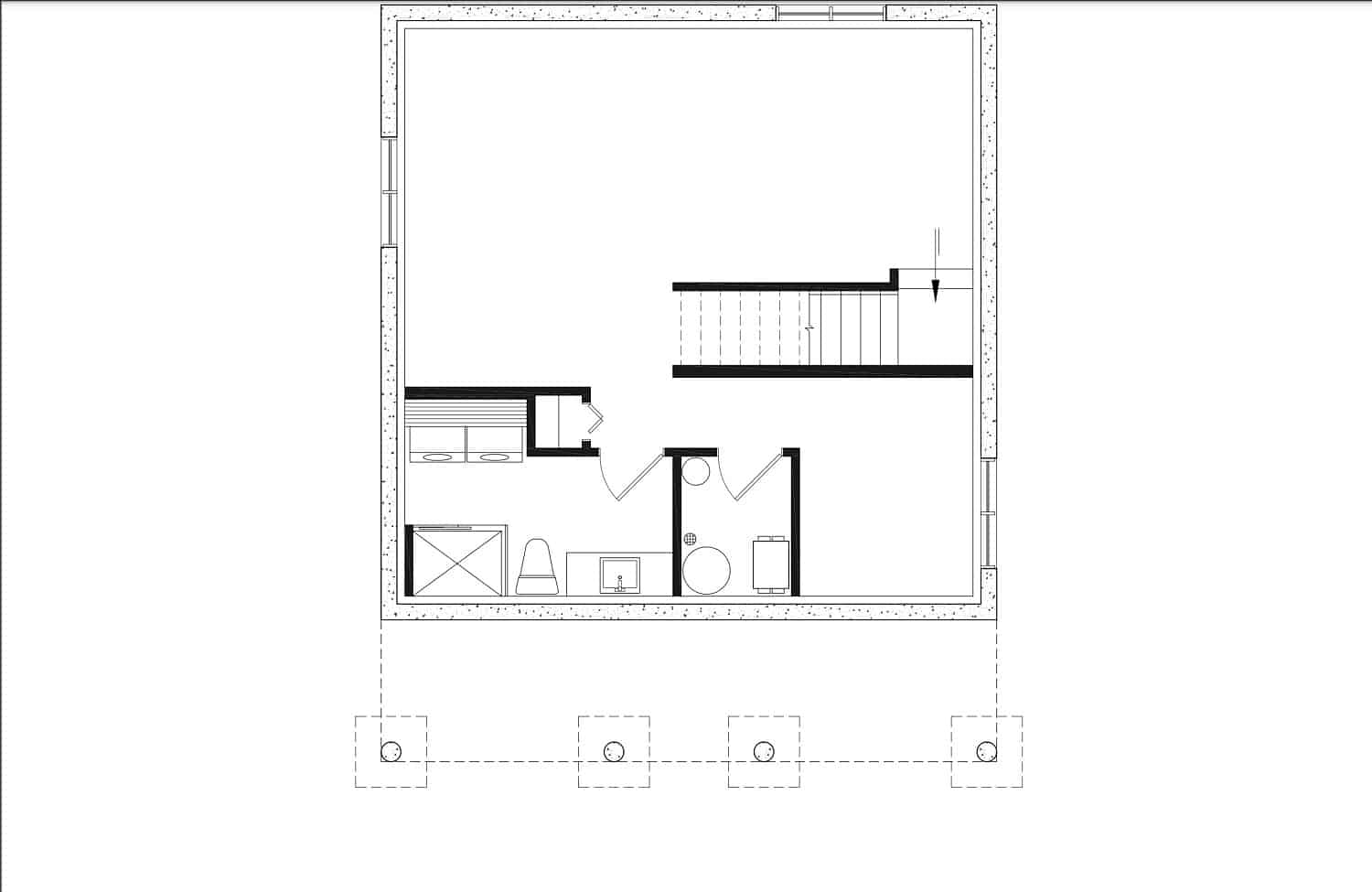 Floor Plan Basement of Cottage Plan #126-1842
