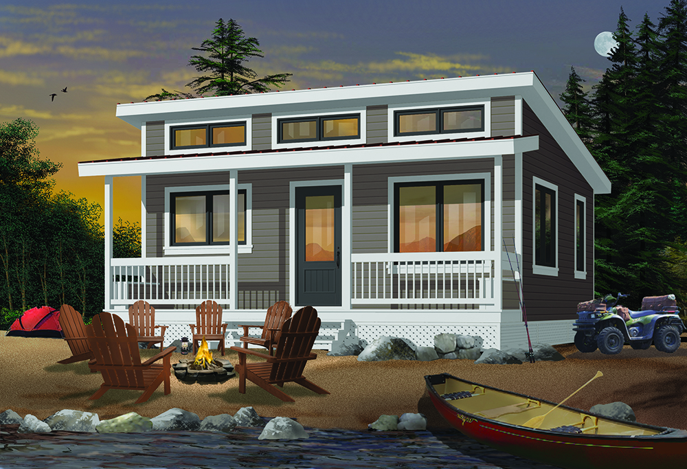 Front elevation of Lake home (ThePlanCollection: House Plan #126-1842)