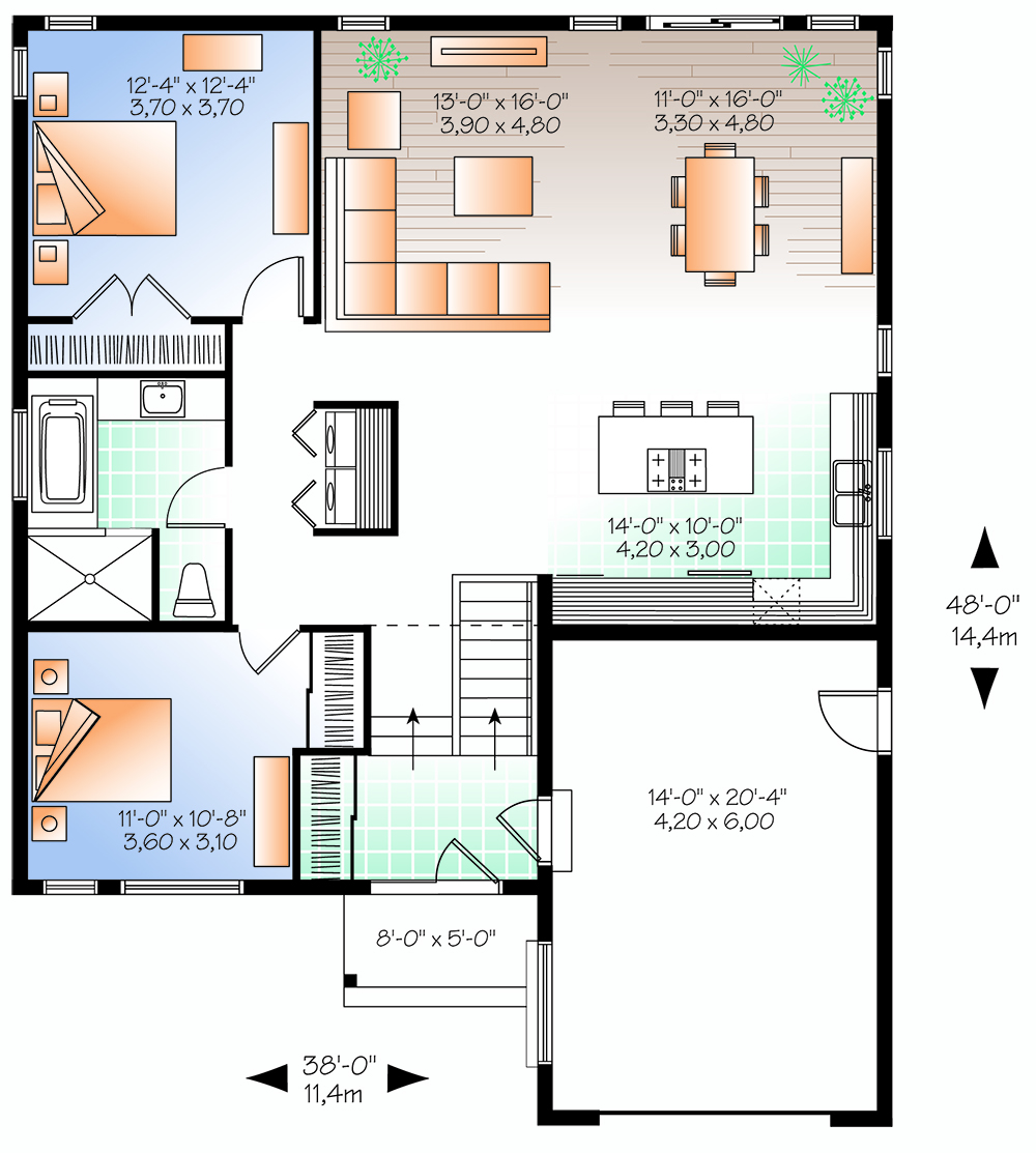Floor Plan First Story of Transitional Plan #126-1845