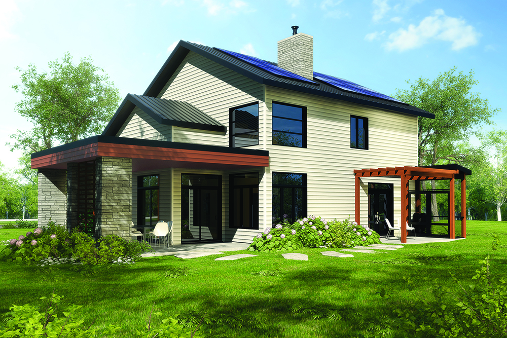Rear View of this 4-Bedroom, 1944 Sq Ft Plan - 126-1849