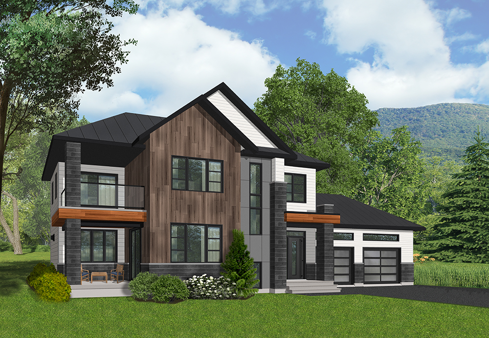 Front elevation of Contemporary home (ThePlanCollection: House Plan #126-1850)