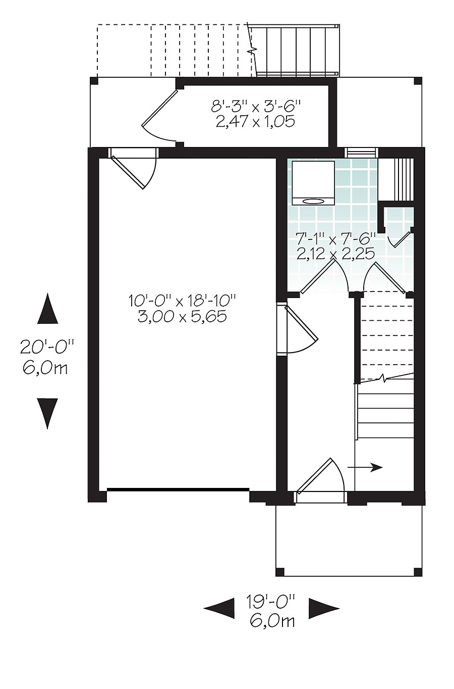 Floor Plan First Story of Modern Plan #126-1851