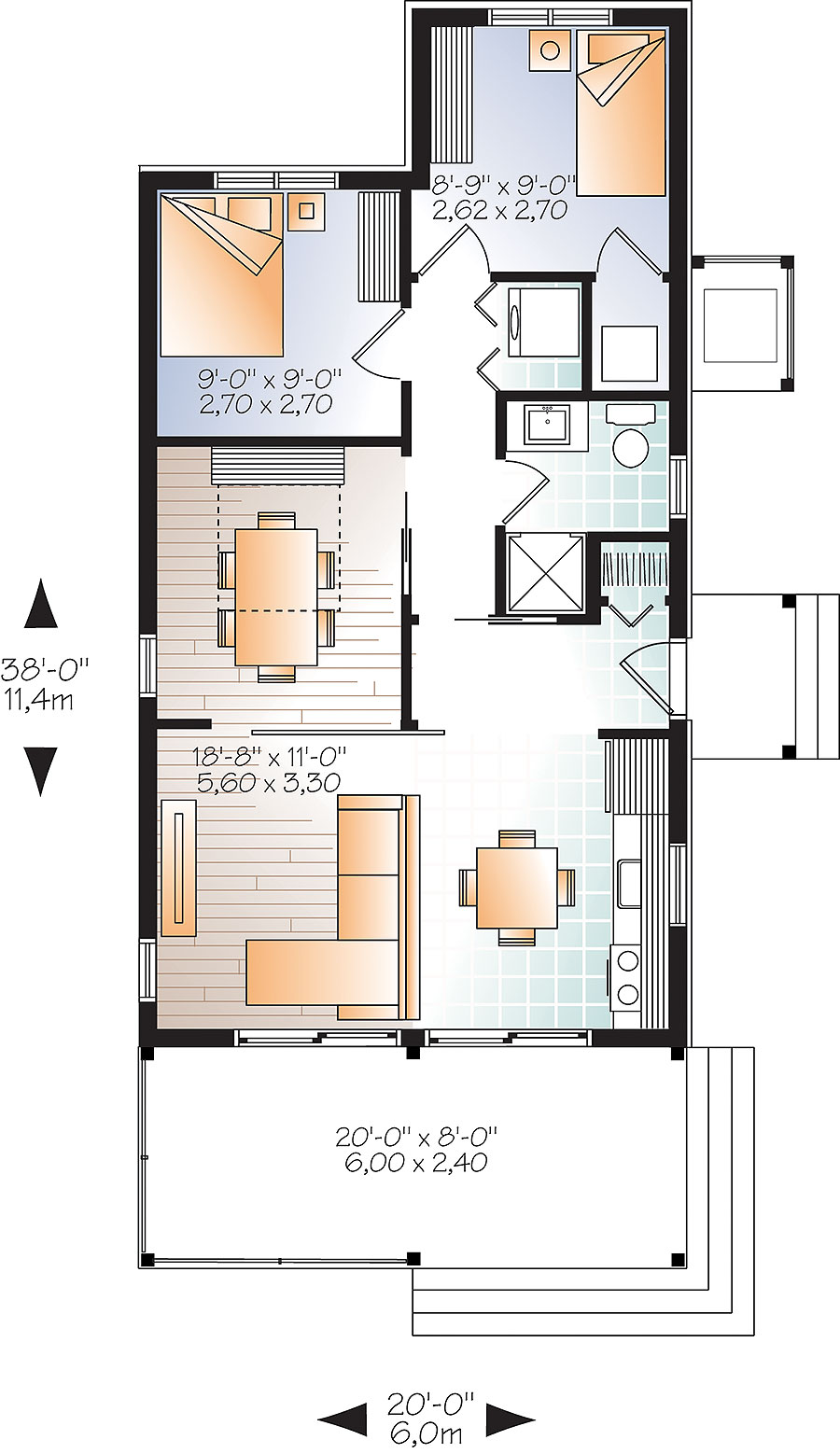 Floor Plan First Story of Cottage Plan #126-1855