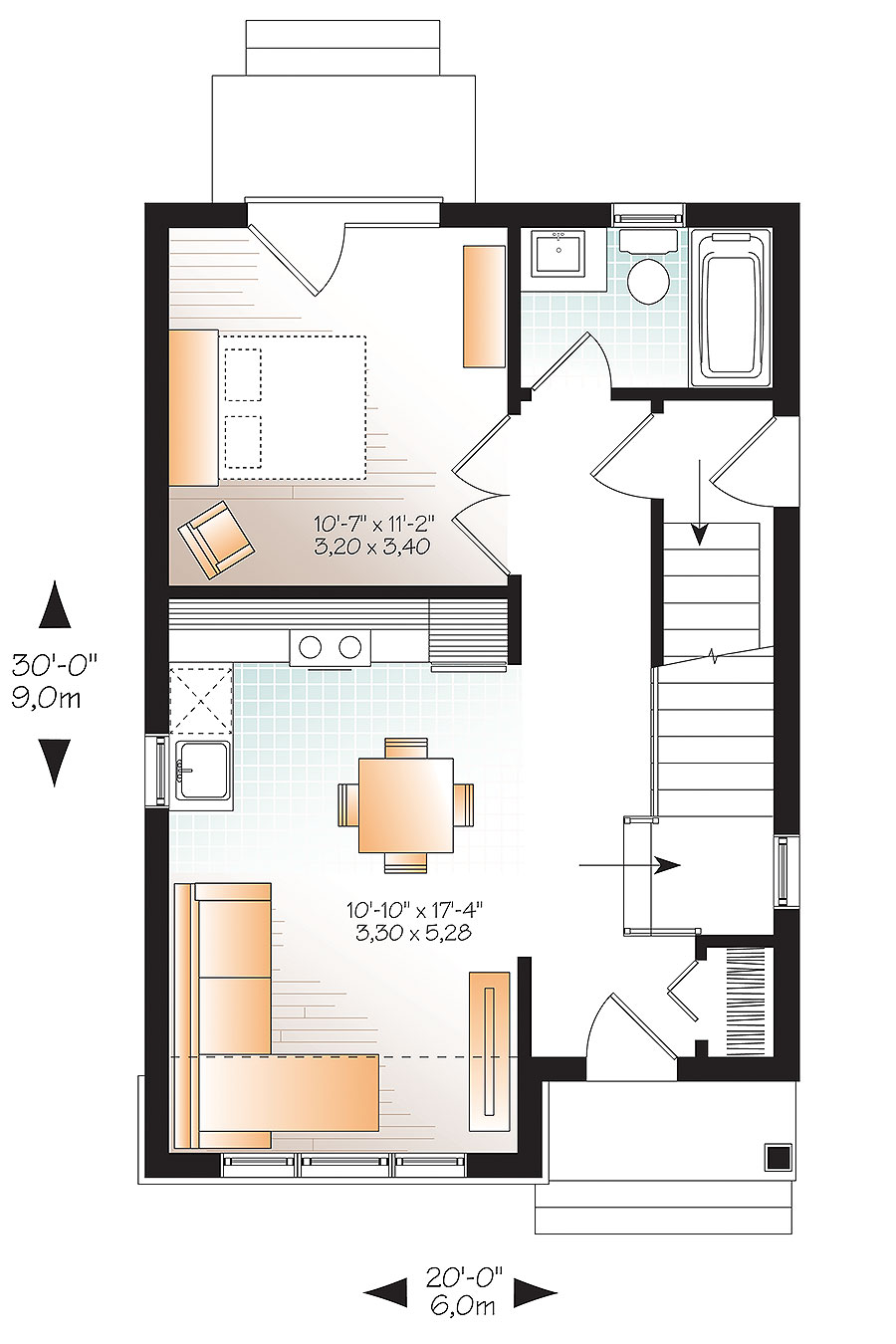 Floor Plan First Story of Country Plan #126-1856