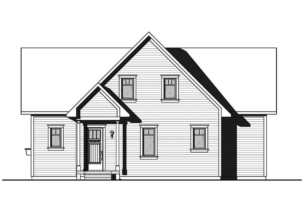 Home Plan Rear Elevation of this 4-Bedroom,2105 Sq Ft Plan -126-1858