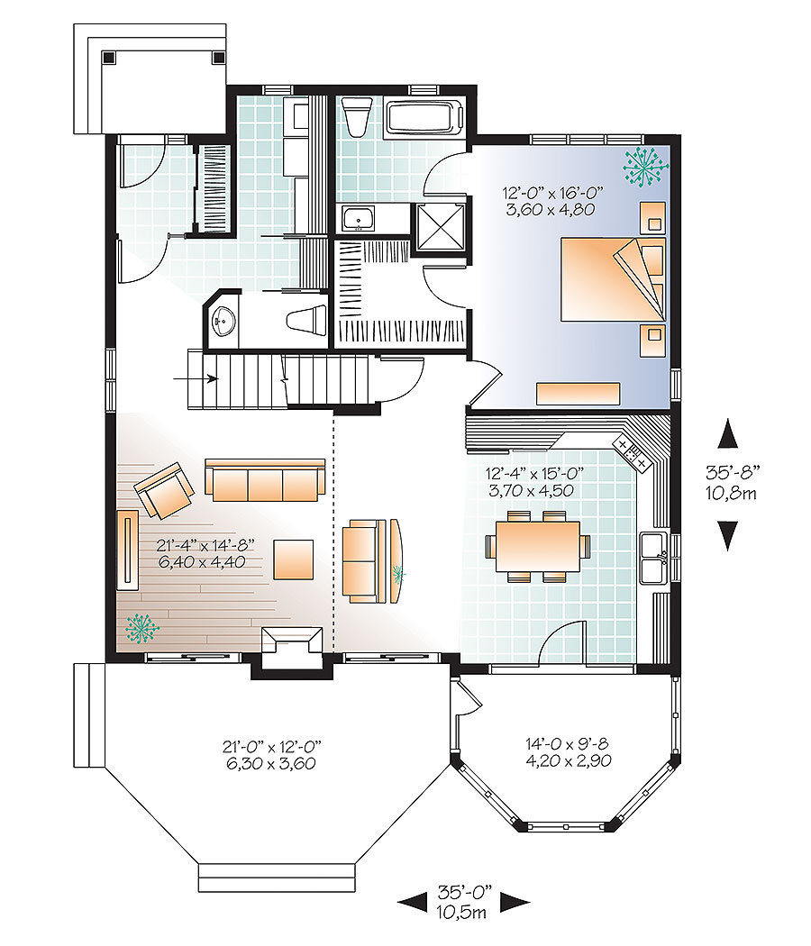 Floor Plan First Story of Country Plan #126-1859