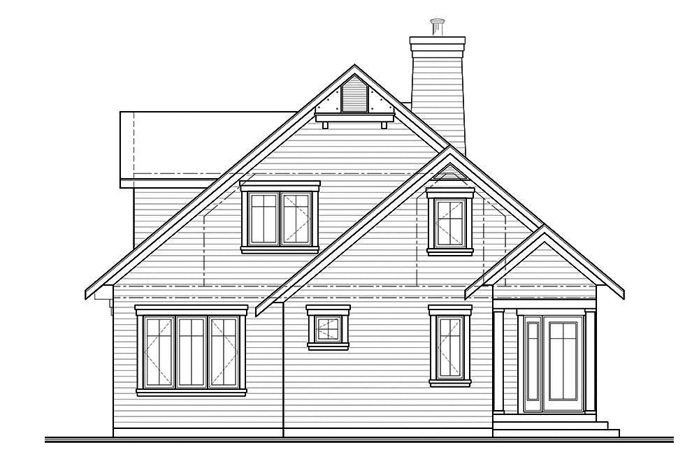 Home Plan Rear Elevation of this 4-Bedroom,1811 Sq Ft Plan -126-1859