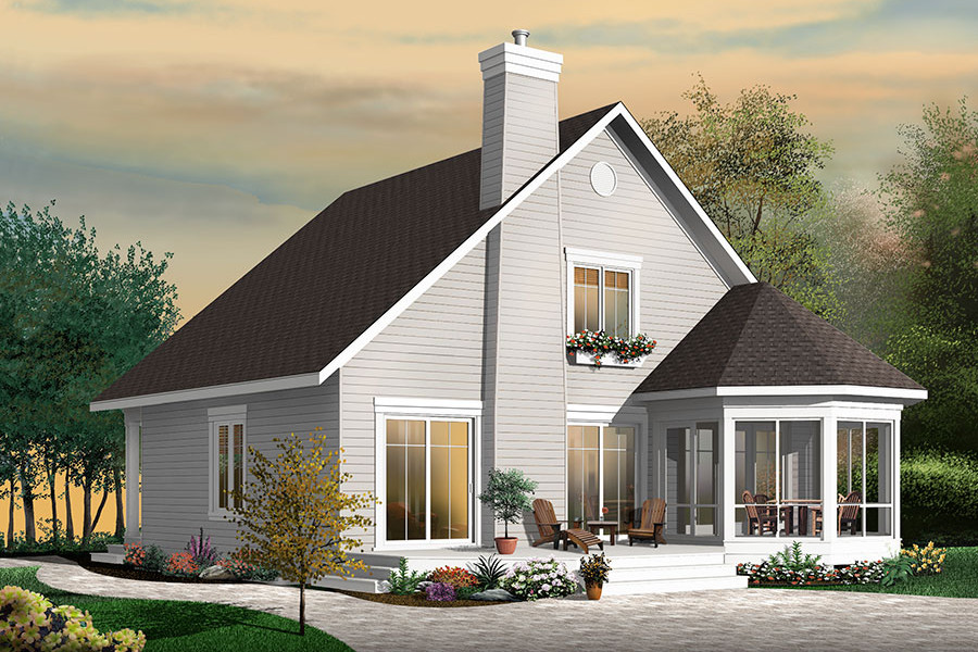 color rendering of Cape Cod home plan (ThePlanCollection: House Plan #126-1859)