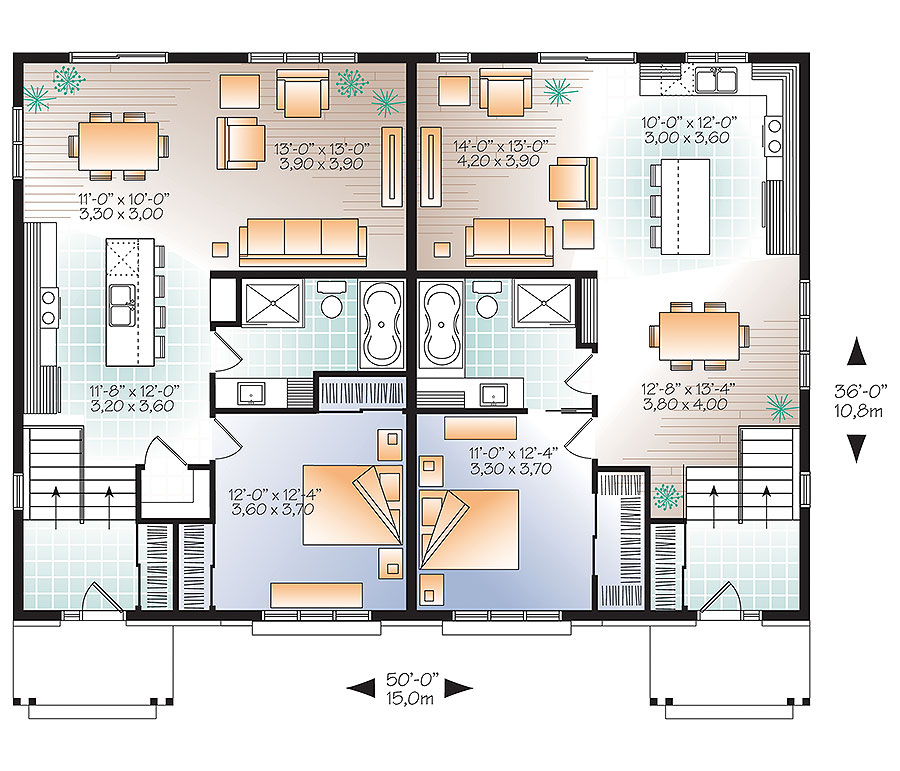 Floor Plan First Story of Multi-Unit Plan #126-1860