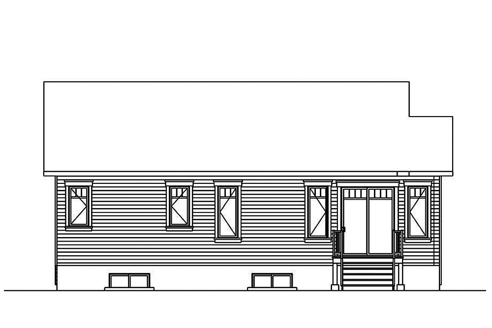 Home Plan Rear Elevation of this 4-Bedroom,2133 Sq Ft Plan -126-1863